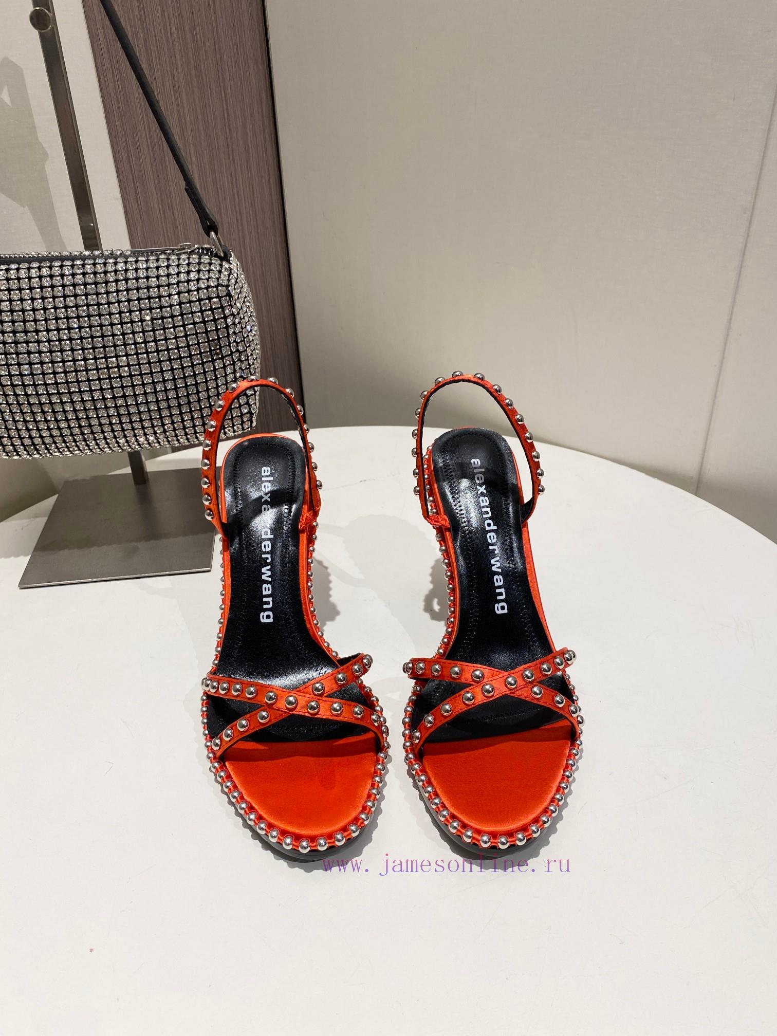 Alexander Wang Spring/Summer King High Quality High Heel Sandals Original logo with white lex5lysf4l