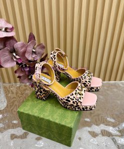 The new 2024 spring/summer GUCCI leopard print horsehair Gucci water platform coarse heel hof3br3e9z