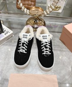 Miu Miu 24ss Thick Bottom Biscuit Bottom 24ss Spring/Summer New British Style Strap up Whitewp9ms4pf