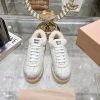 Miu Miu 24ss Thick Bottom Biscuit Bottom 24ss Spring/Summer New British Style Strap up Whiteymhzdf9u