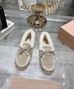 Miumiu Miu Le Fu shoes 2024 autumn and winter new cotton shoes hairy single shoes from Miu Mqo9tipad