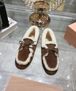 Miumiu Miu Le Fu shoes 2024 autumn and winter new cotton shoes hairy single shoes from Miu Mav7bdq4w