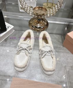 Miumiu Miu Le Fu shoes 2024 autumn and winter new cotton shoes hairy single shoes from Miu Mzfboq9xg