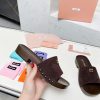 p. Miu Miu's new cool slippers, clog slippers, fashionable and casualImported soft cowhide w6vvm0flt