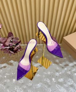 Gianvito Rossi 2024 Classic Pointed PVC Film High Heels Half Drag————————————Its appearance 2gr87n50