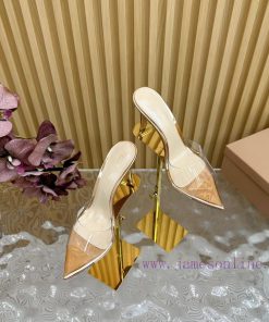 Gianvito Rossi 2024 Classic Pointed PVC Film High Heels Half Drag————————————Its appearance 98hv051u