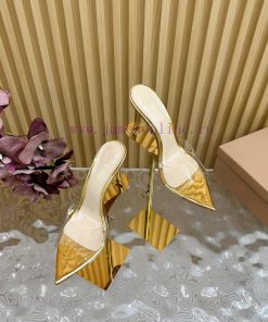 Gianvito Rossi 2024 Classic Pointed PVC Film High Heels Half Drag————————————Its appearance oyk7opvg