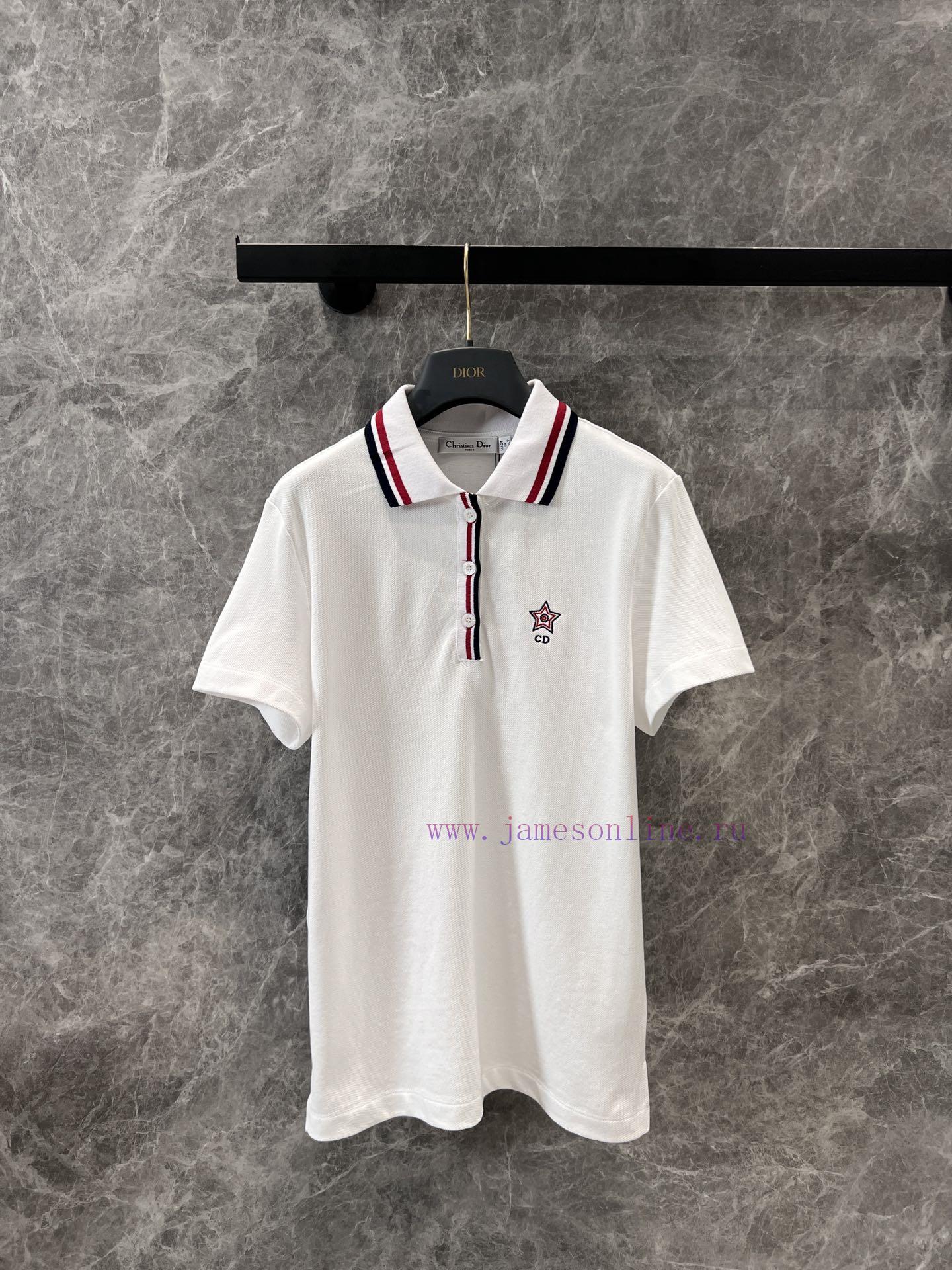 ZT61068 Dior 25Ss Spring/Summer New Embroidered Collar Buckle Mesh Ball Style Polo Short Sleeve sltjbz6u - Image 2
