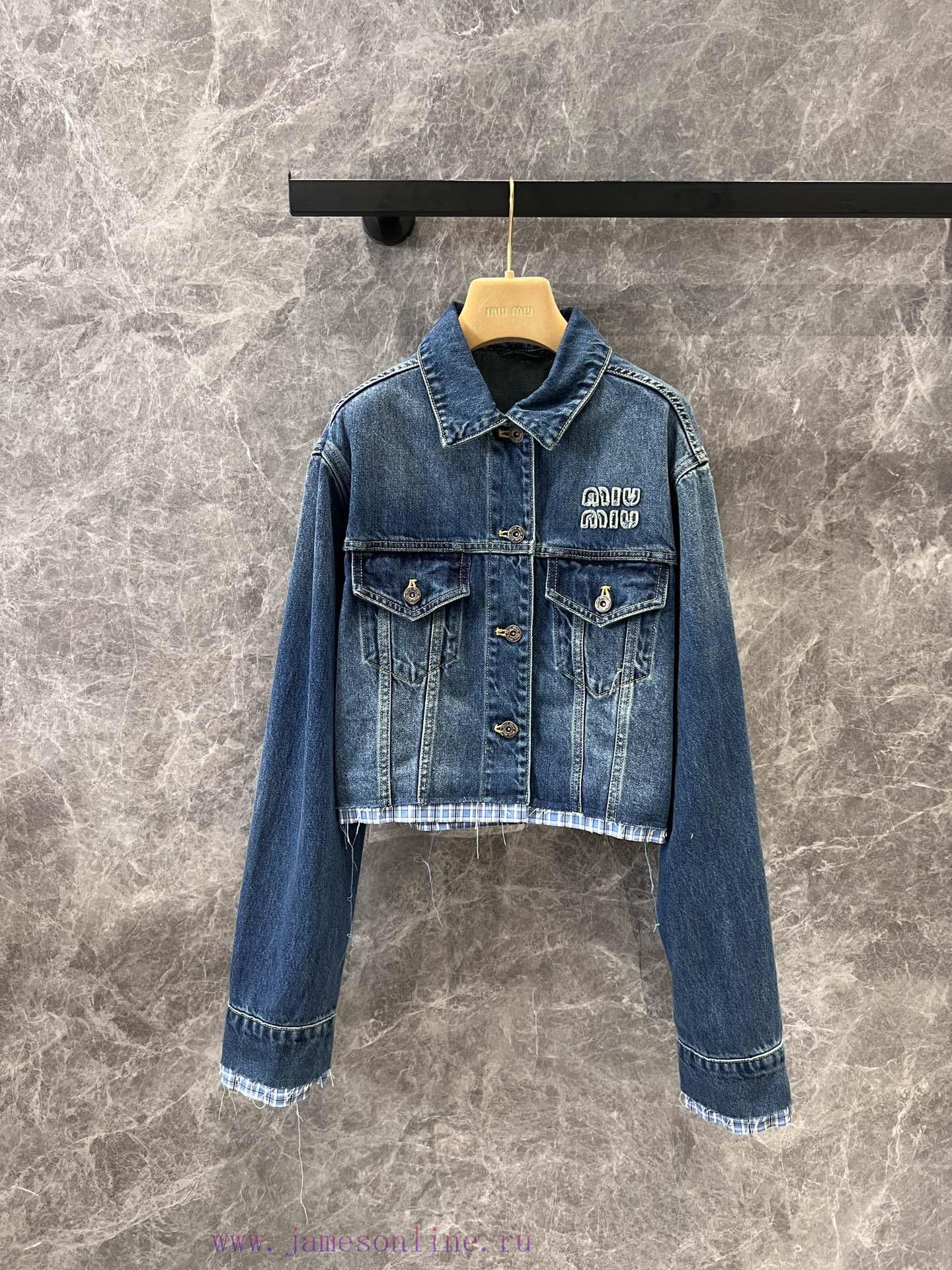 ZW61069 Miumi * 25Ss Spring/Summer New Intelligent Molecular Academy Style Pattern Splicing Cow gbwif44n - Image 2