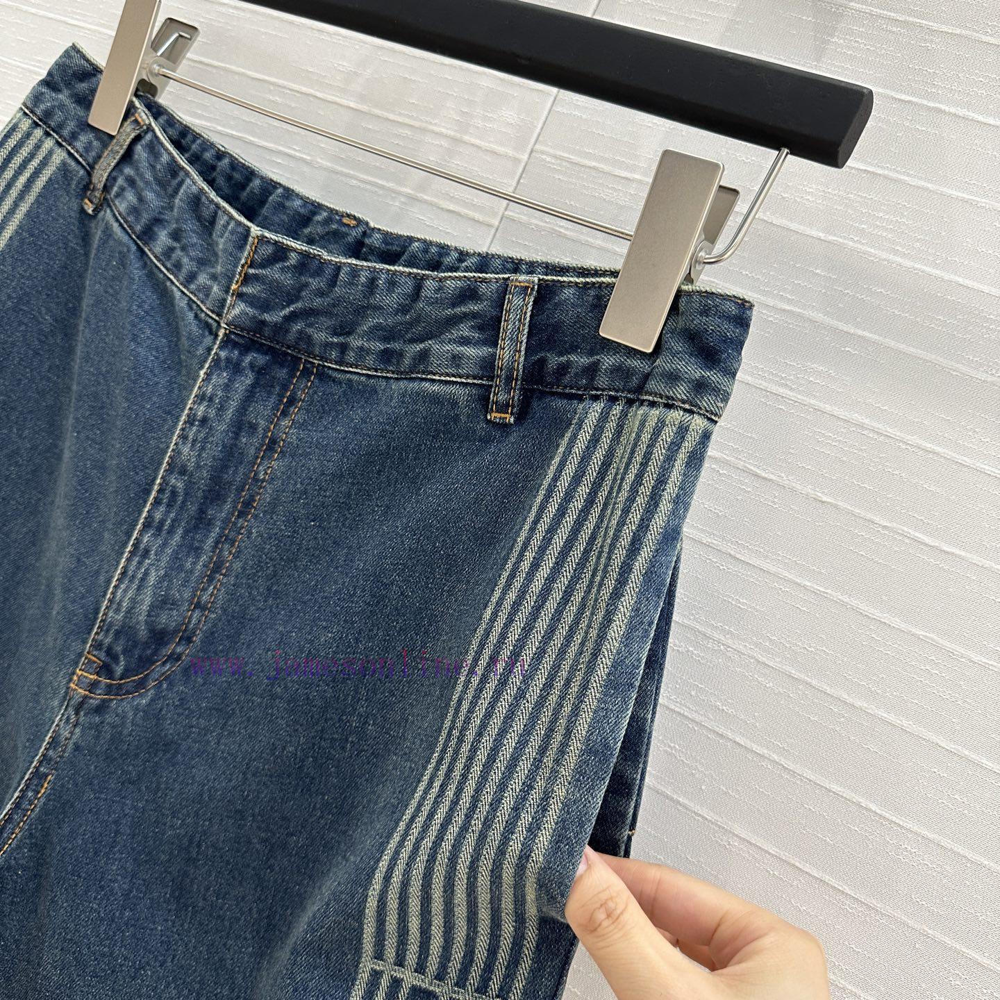 🤞 BK77535 Miss Dior Jacquard Strip Side Straight Leg Jeans Original Custom Retro Original Color cxao3e30 - Image 5