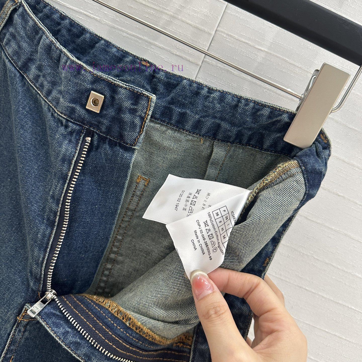🤞 BK77535 Miss Dior Jacquard Strip Side Straight Leg Jeans Original Custom Retro Original Color cxao3e30 - Image 6