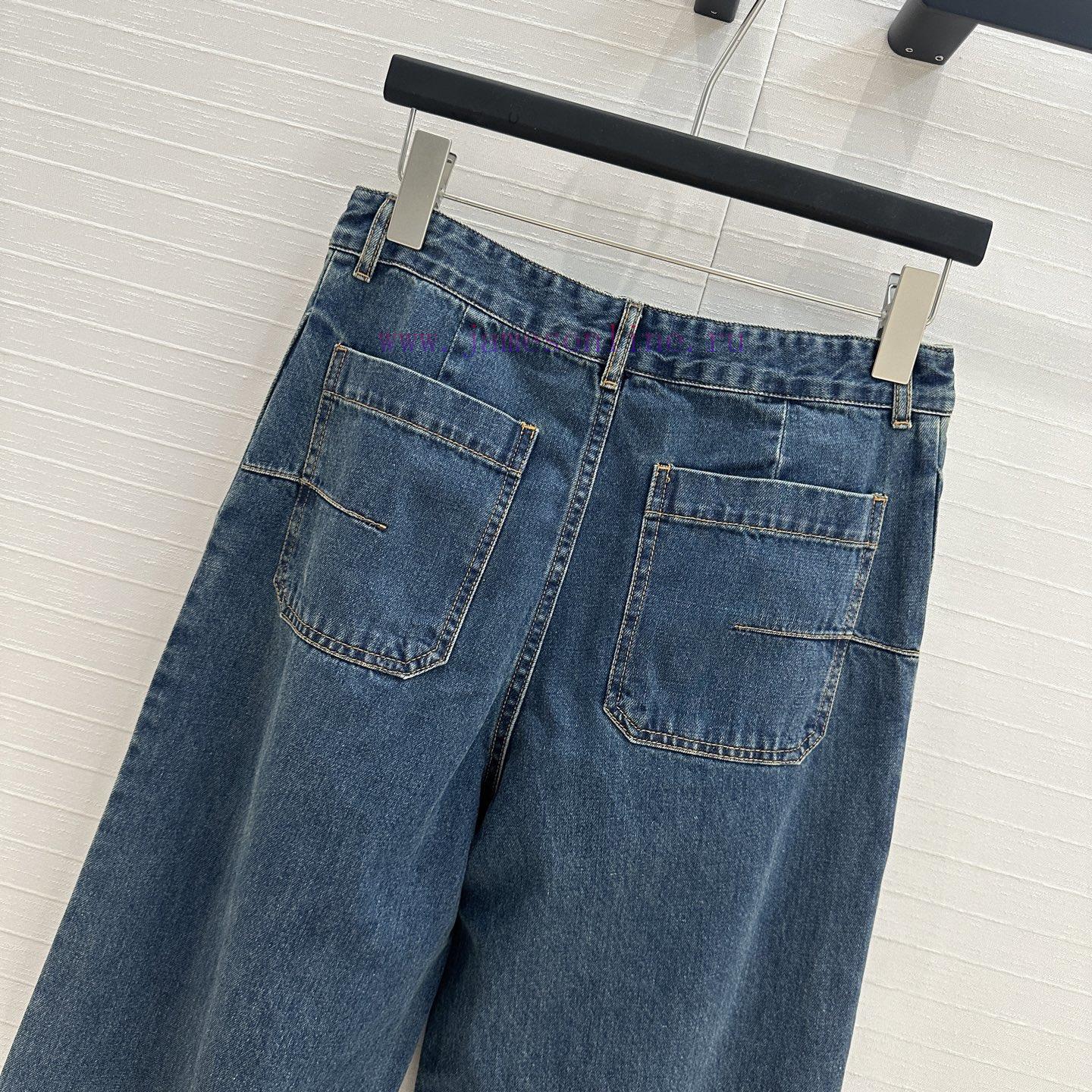 🤞 BK77535 Miss Dior Jacquard Strip Side Straight Leg Jeans Original Custom Retro Original Color cxao3e30 - Image 10