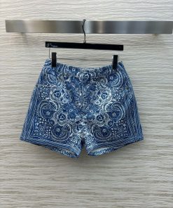 CK77573 Dior 25 Early Spring New Collection High Waisted Patchwork Leather Blue And White Porce vc1zawfl