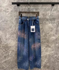 ZK61082 Chanel 25S Spring/Summer New Feather Hot Diamond Jeans | YB Has Developed A Classic Den inmkymxt