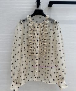High End BC76095 V Series Socialite Wearing Retro Palace Style Lantern Sleeves With Polka Dot S snh298gh