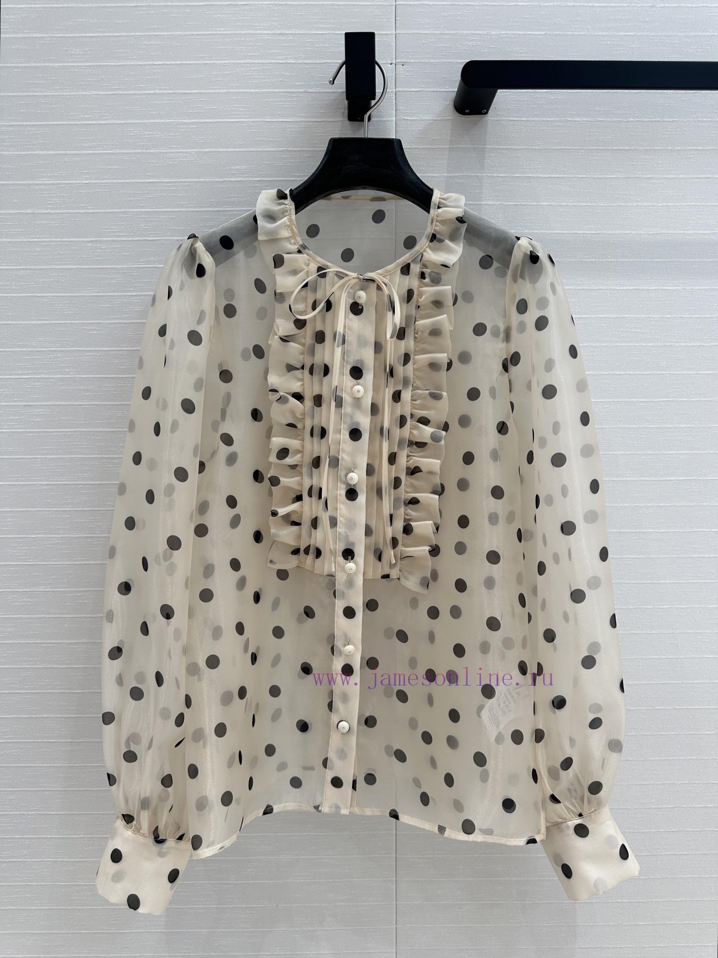 High End BC76095 V Series Socialite Wearing Retro Palace Style Lantern Sleeves With Polka Dot S snh298gh