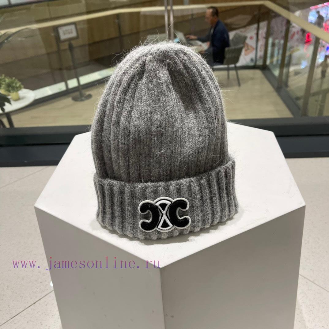 CELINE new rabbit fur knitted yarn hat for autumn and winter, super popular with first-class0tg5edbh - Image 3