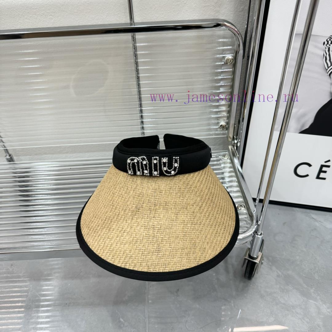 MiuMiu2024 Spring/Summer New Empty Top Sunshade HatAdvanced customizationlzor56xc - Image 7