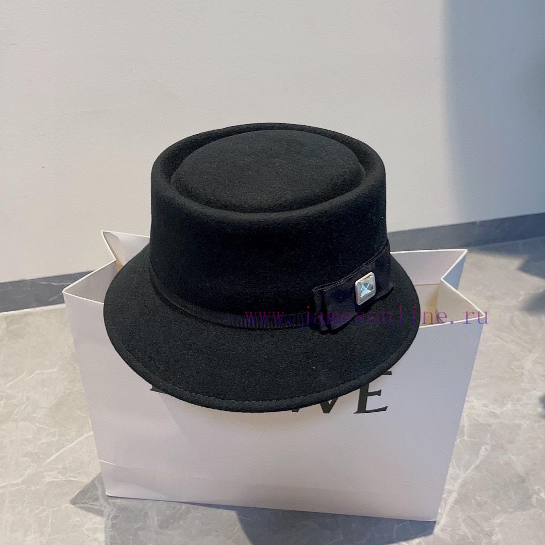 Miumiu autumn and winter new top hat, concave convex hat type top hat, 100% wool hat, head cb5ey9vbm - Image 4