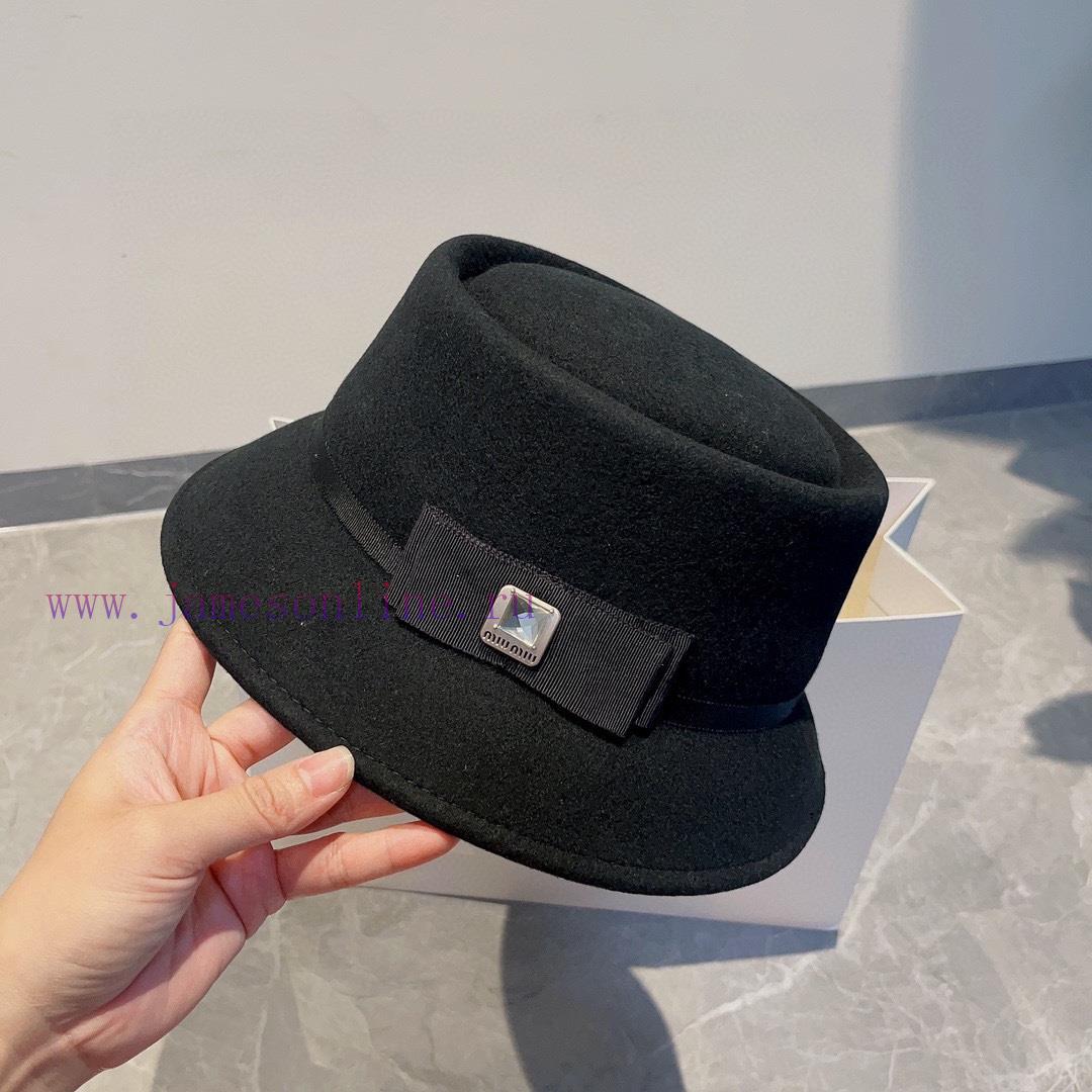Miumiu autumn and winter new top hat, concave convex hat type top hat, 100% wool hat, head cb5ey9vbm - Image 5