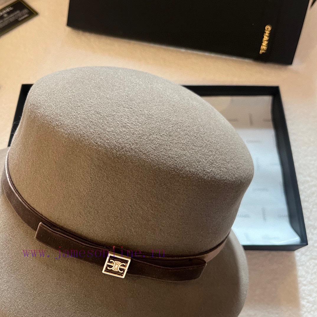 Celine's new autumn and winter woolen basin hat, made of 100% wool fabric, wool top hat, witdgzy0gr0 - Image 8