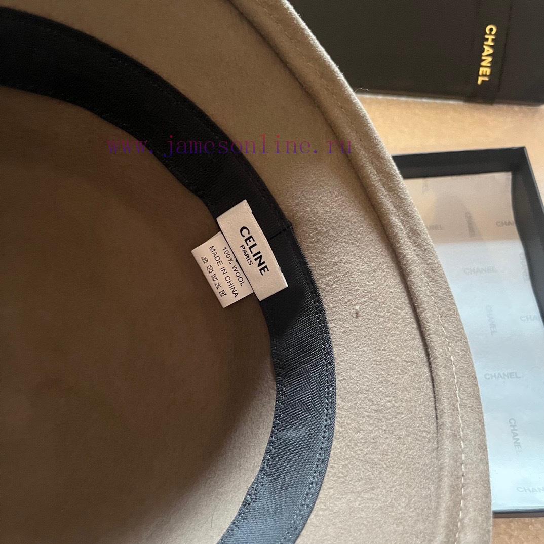 Celine's new autumn and winter woolen basin hat, made of 100% wool fabric, wool top hat, witdgzy0gr0 - Image 10