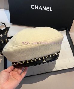Chanel woolen beret, chain beret, simple and elegant, head circumference 57cm3xuahovv