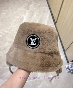 LV Louis Vuitton 2024 new plush ear protection big brand fisherman hat, Korean version desigupcwjdri