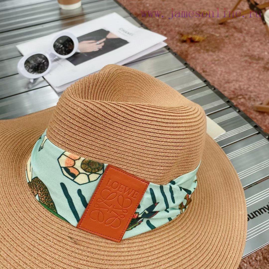 LOEWE Straw Hat, Beach Straw Hat, Sunscreen Top Hat, Made of Paper Grass Weaving, Versatilepr0iqunb - Image 5