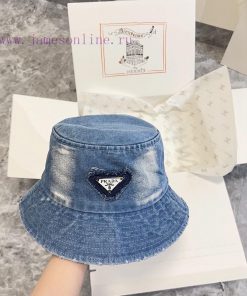 .   PRADA 2024 new denim fisherman hat, easy to match for men and women, a street itemtjjuhewa