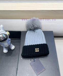 LV Louis Vuitton Korean version ins autumn and winter real fox fur ball yarn hat for childreasweiw8d