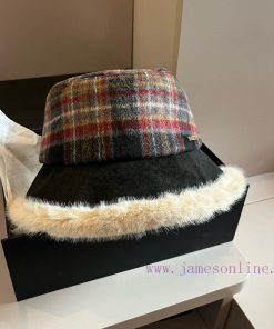 Burberry plaid fisherman hat, autumn and winter with fleece hat, head circumference 57cmrm84verw