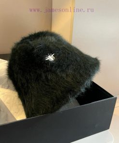 Dior rabbit fur fisherman hat, bee embroidered logo, head circumference 57cm0kywf3gr