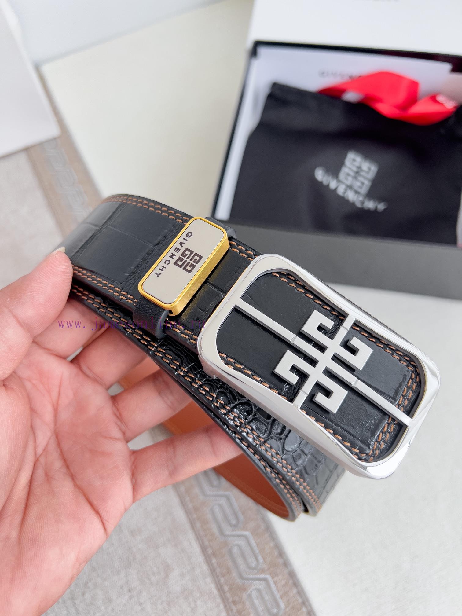 Givenchy GIVENCHY Belt ️ BeltBuckle, smooth buckle made of pure steel material, leather belt wqxq1535 - Image 3
