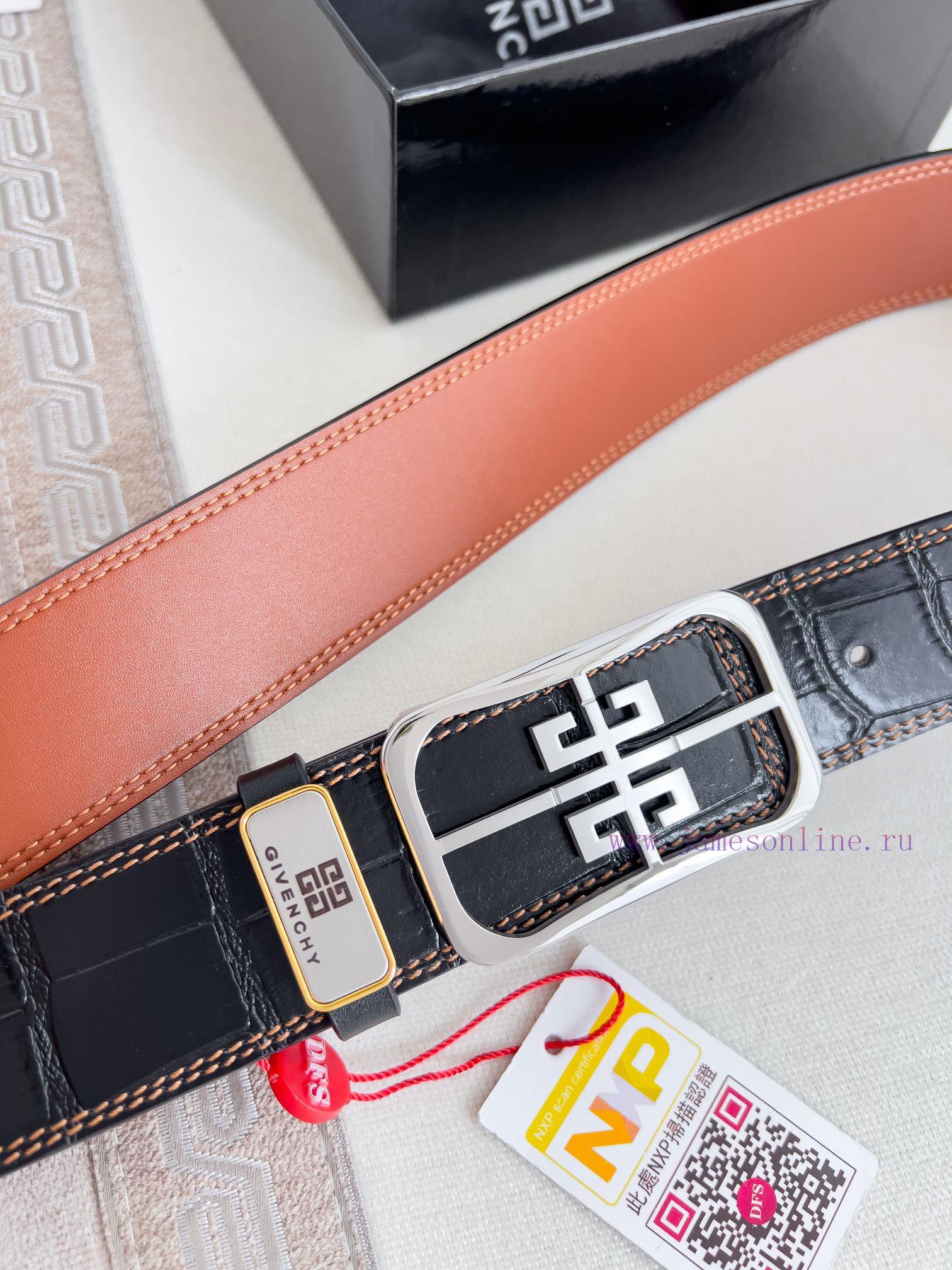 Givenchy GIVENCHY Belt ️ BeltBuckle, smooth buckle made of pure steel material, leather belt wqxq1535 - Image 5
