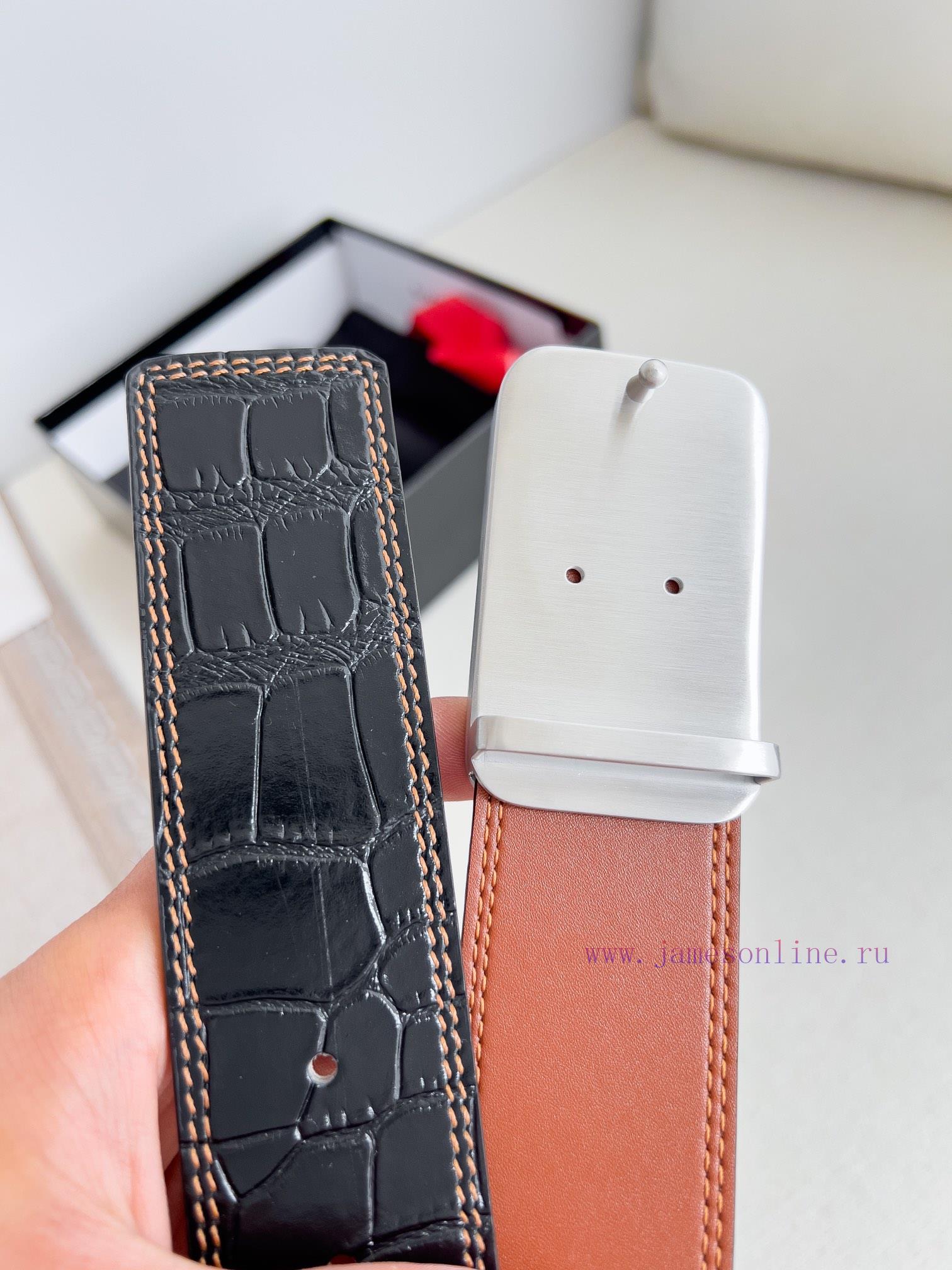 Givenchy GIVENCHY Belt ️ BeltBuckle, smooth buckle made of pure steel material, leather belt wqxq1535 - Image 6