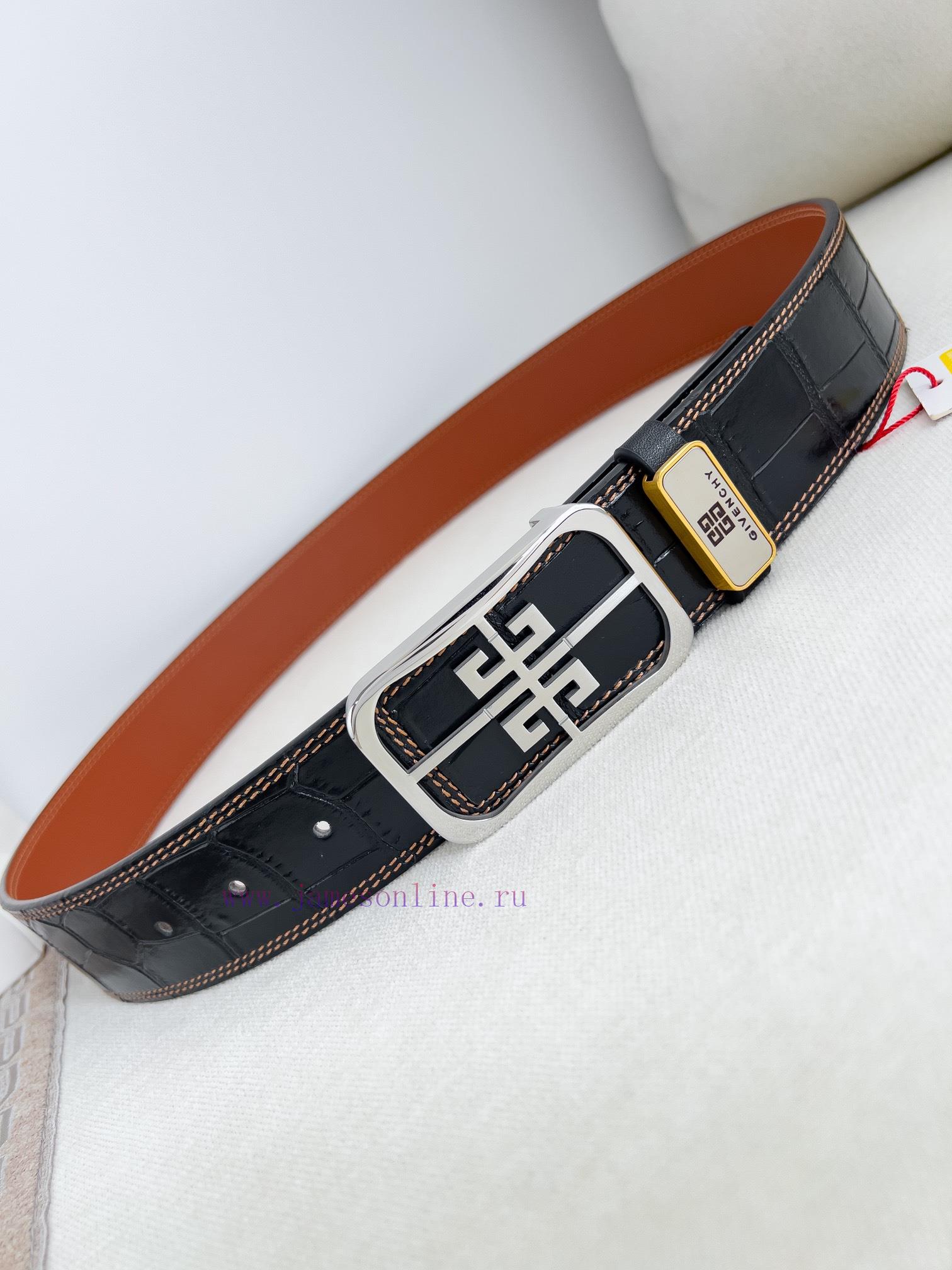Givenchy GIVENCHY Belt ️ BeltBuckle, smooth buckle made of pure steel material, leather belt 97oh11xl - Image 7