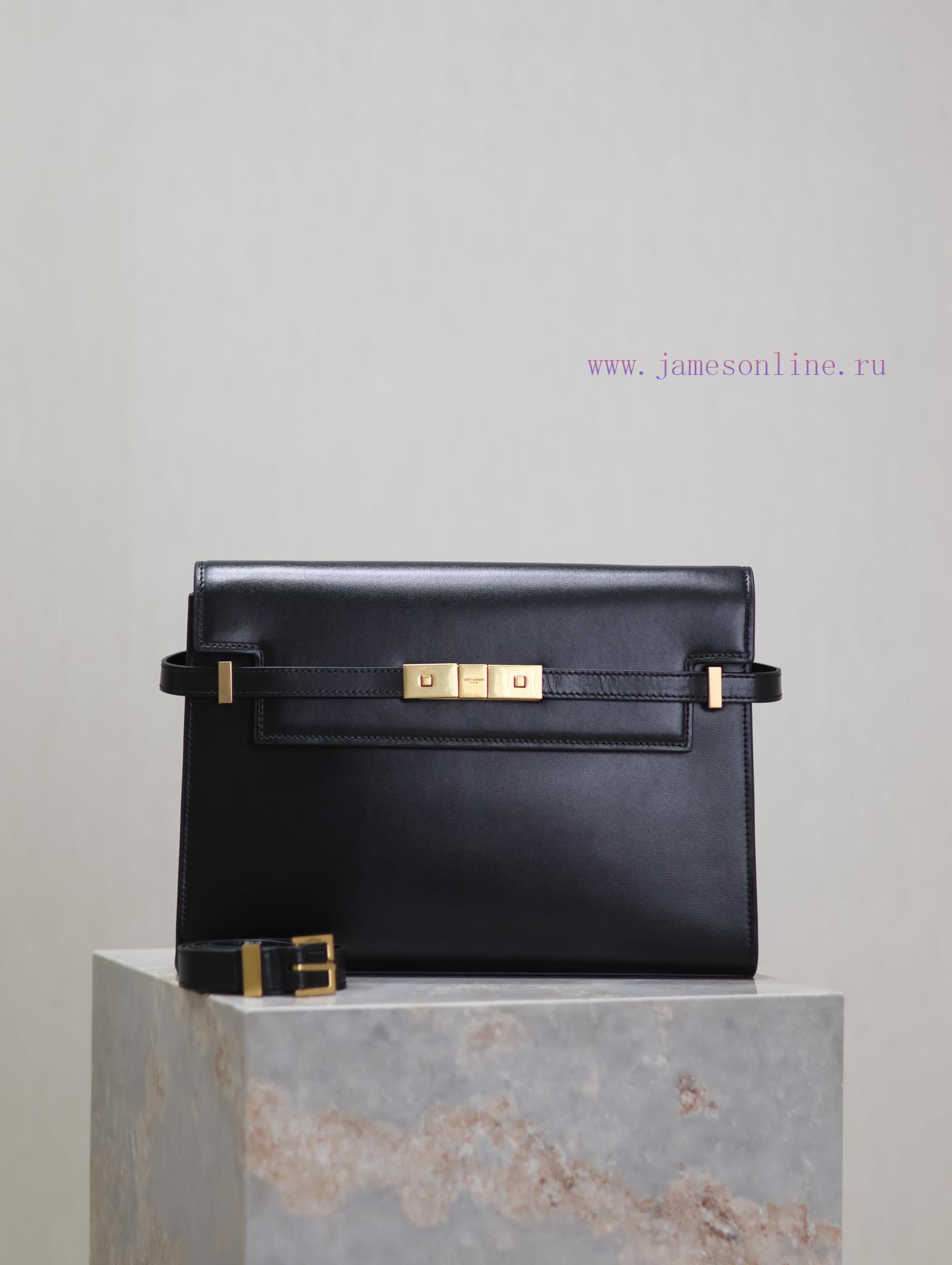Yves Saint Laurent Bags Black gold buckleManhattan_29cmThe flip Manhattan baguette bag changes the classic logo of t 1p4e3dro - Image 2