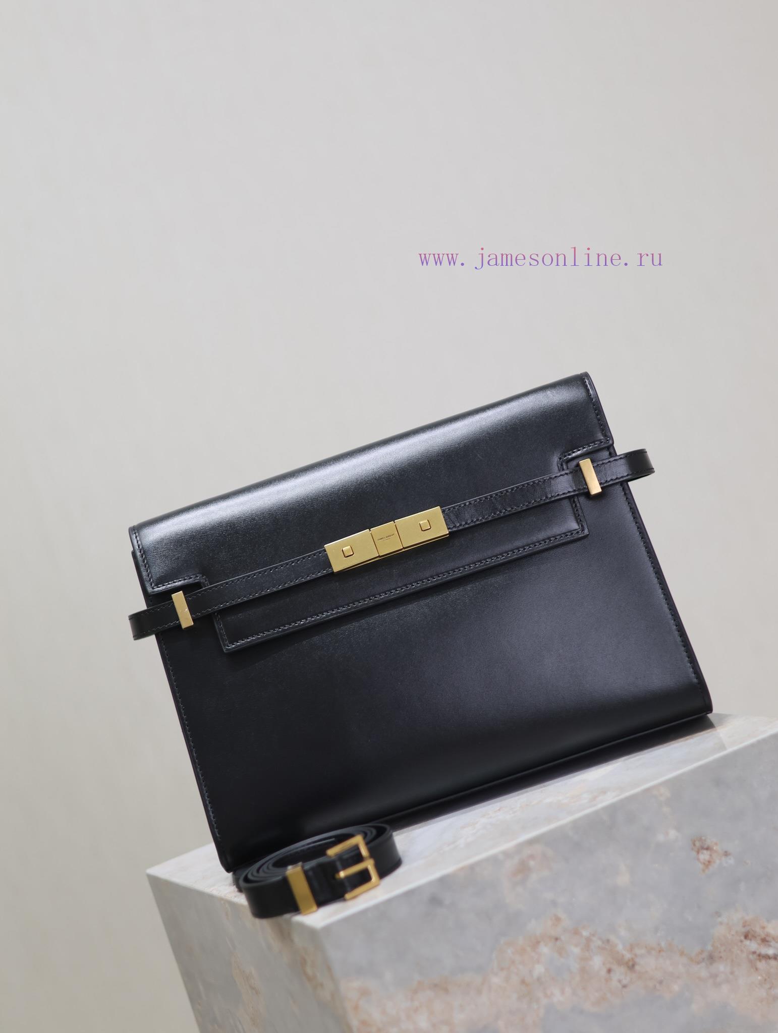 Yves Saint Laurent Bags Black gold buckleManhattan_29cmThe flip Manhattan baguette bag changes the classic logo of t 1p4e3dro - Image 3