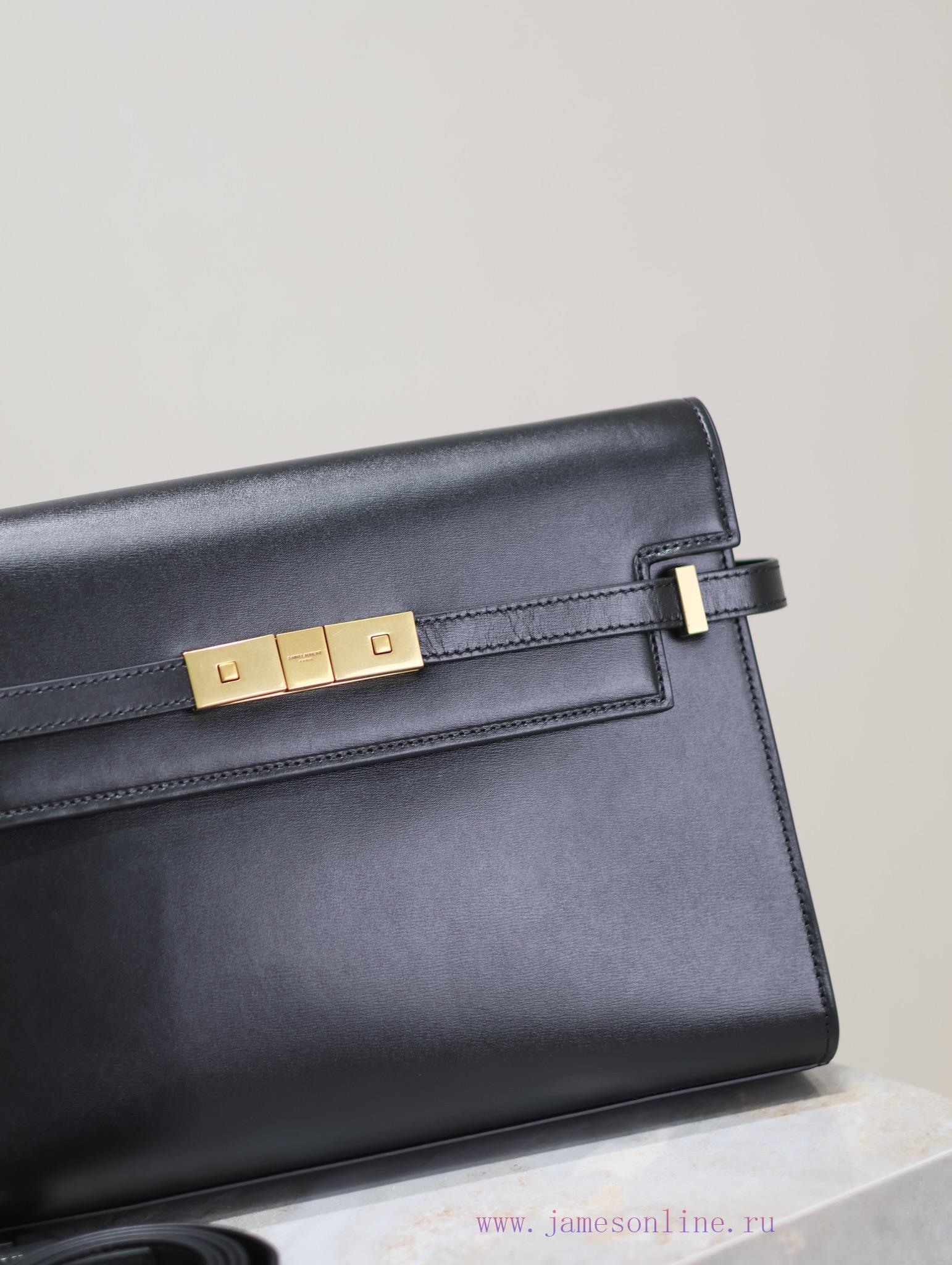 Yves Saint Laurent Bags Black gold buckleManhattan_29cmThe flip Manhattan baguette bag changes the classic logo of t 1p4e3dro - Image 4