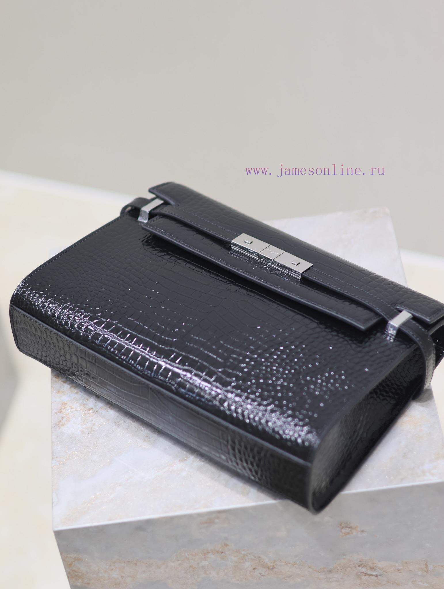 Yves Saint Laurent Bags Black silver button crocodile patternManhattan_29cmThe flip Manhattan baguette bag changes t trqewr1h - Image 8
