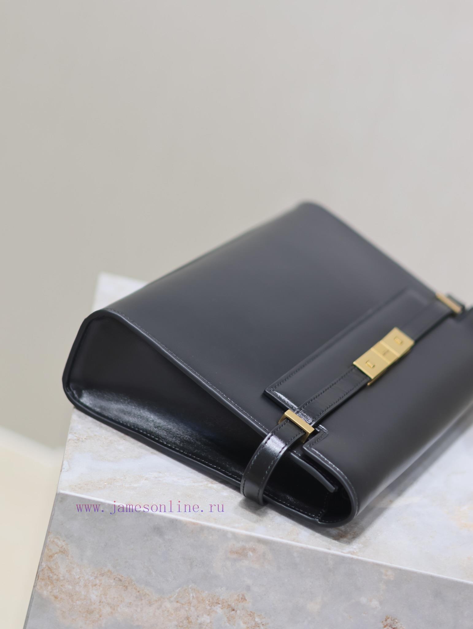 Yves Saint Laurent Bags Black gold buckleManhattan_29cmThe flip Manhattan baguette bag changes the classic logo of t 1p4e3dro - Image 7