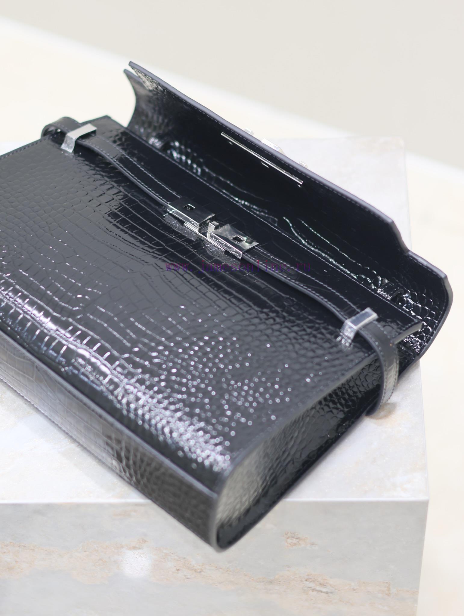 Yves Saint Laurent Bags Black silver button crocodile patternManhattan_29cmThe flip Manhattan baguette bag changes t trqewr1h - Image 9