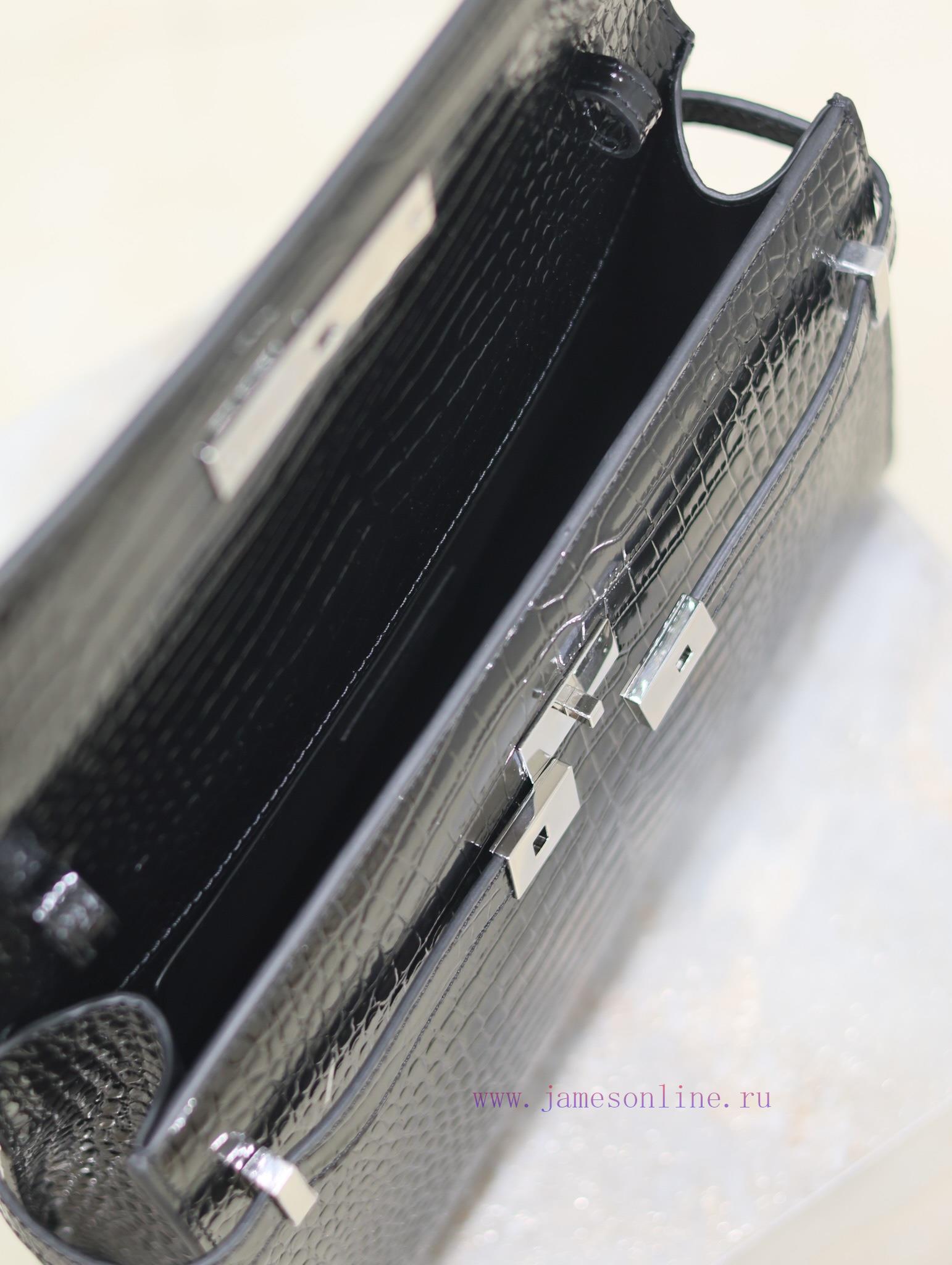 Yves Saint Laurent Bags Black silver button crocodile patternManhattan_29cmThe flip Manhattan baguette bag changes t trqewr1h - Image 10
