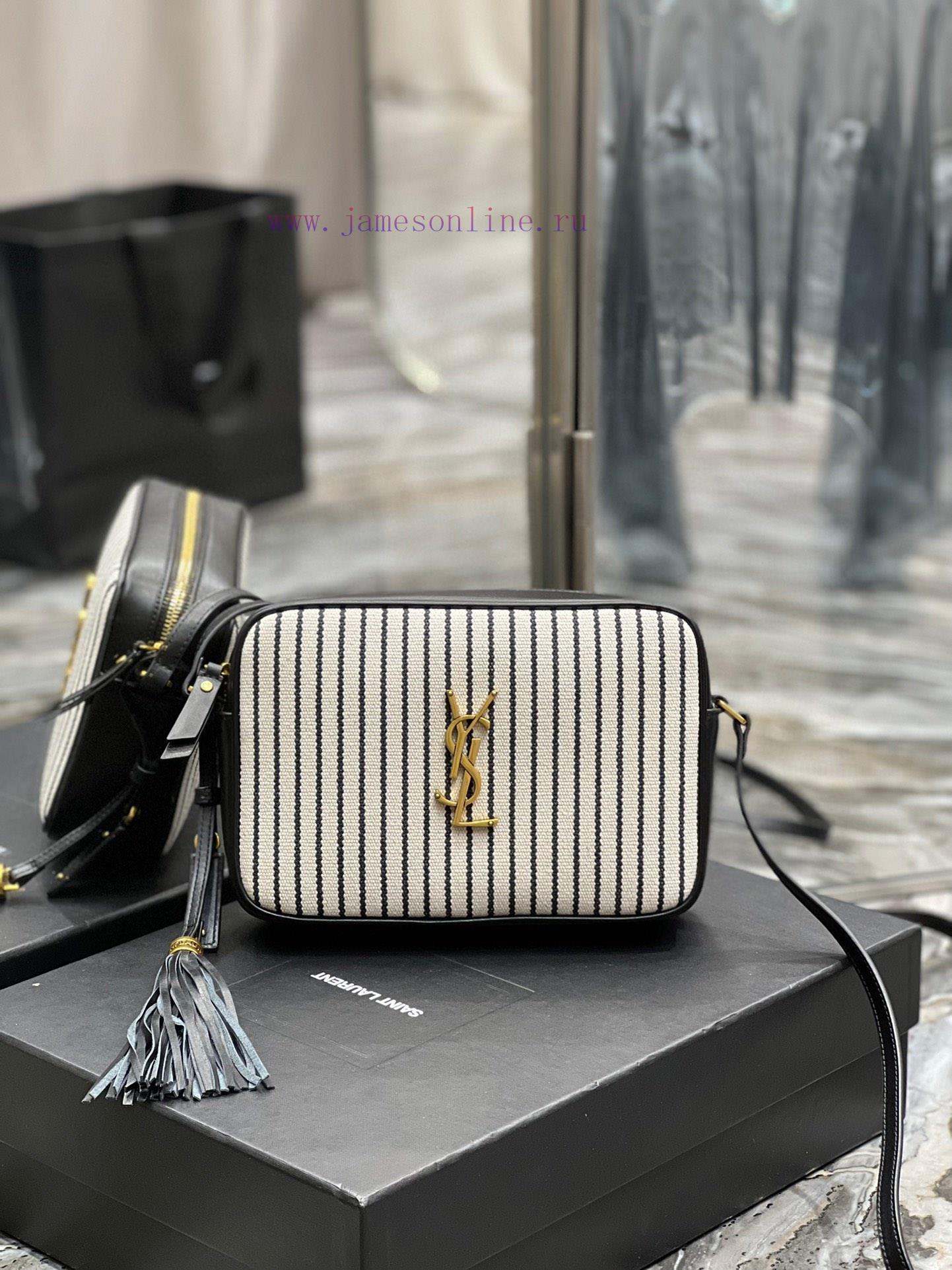 Yves Saint Laurent Bags 𝑳𝒐𝒖 Camera bag _ Black striped gold buckle with cowhideTop level imported Italian cowhide ca 2589vfyj