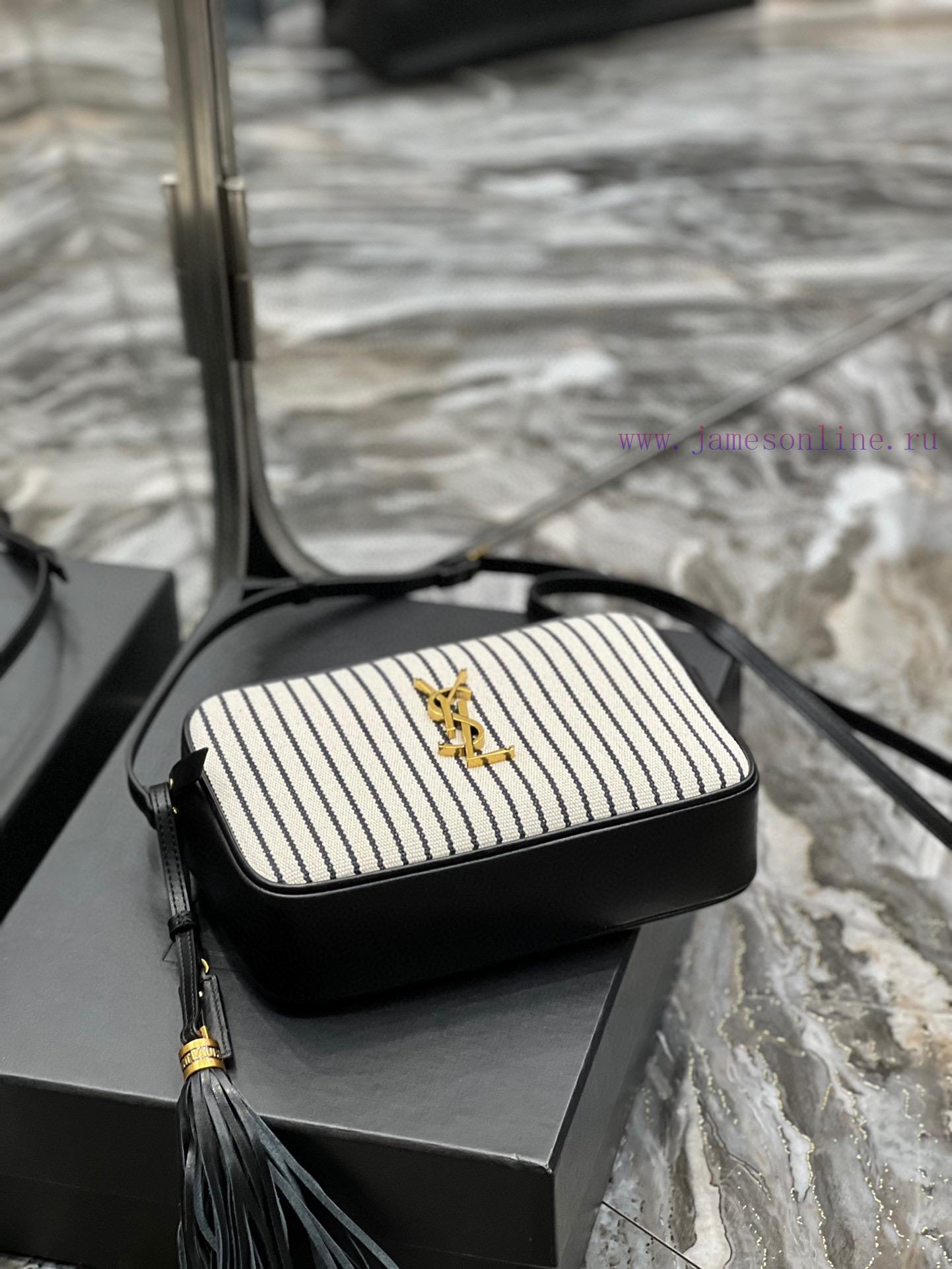 Yves Saint Laurent Bags 𝑳𝒐𝒖 Camera bag _ Black striped gold buckle with cowhideTop level imported Italian cowhide ca 2589vfyj - Image 10