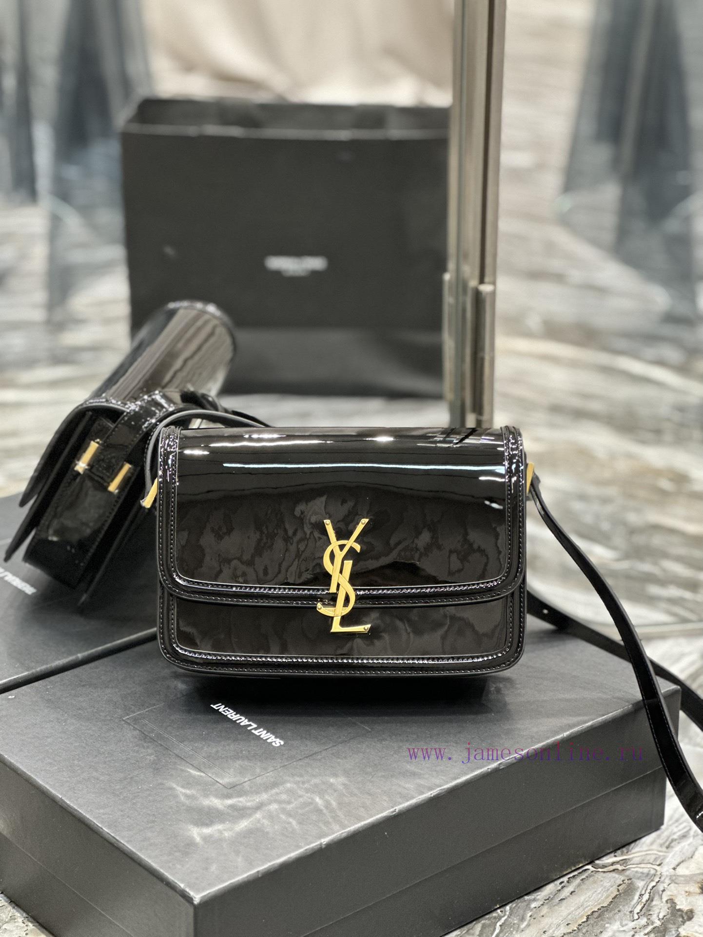 Yves Saint Laurent Bags 𝑺𝑶𝑳𝑭𝑬𝑹𝑰𝑵𝑶 𝑩𝑶𝑿 Black gold buckle patent leather_23cmMust be popular, it conquered the entire g12bsvhx - Image 2