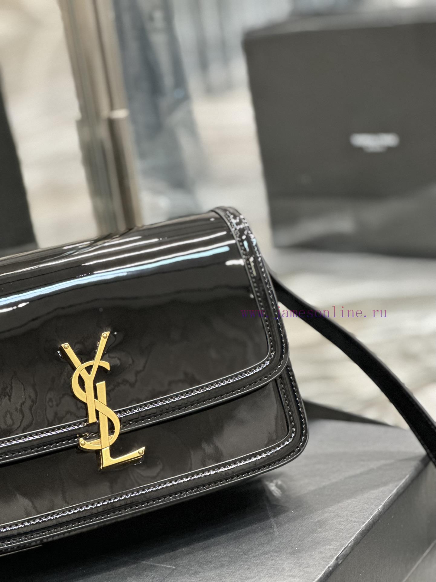 Yves Saint Laurent Bags 𝑺𝑶𝑳𝑭𝑬𝑹𝑰𝑵𝑶 𝑩𝑶𝑿 Black gold buckle patent leather_23cmMust be popular, it conquered the entire g12bsvhx - Image 4
