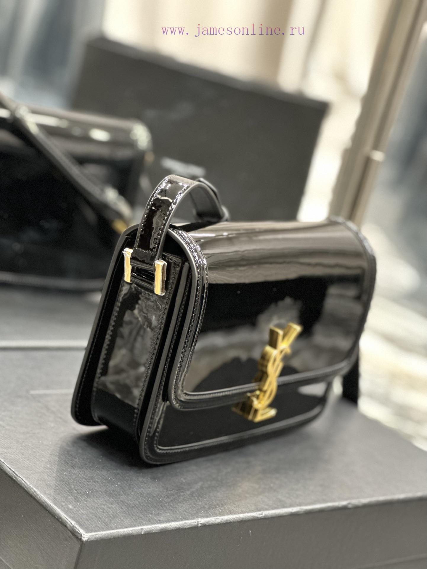 Yves Saint Laurent Bags 𝑺𝑶𝑳𝑭𝑬𝑹𝑰𝑵𝑶 𝑩𝑶𝑿 Black gold buckle patent leather_23cmMust be popular, it conquered the entire g12bsvhx - Image 5