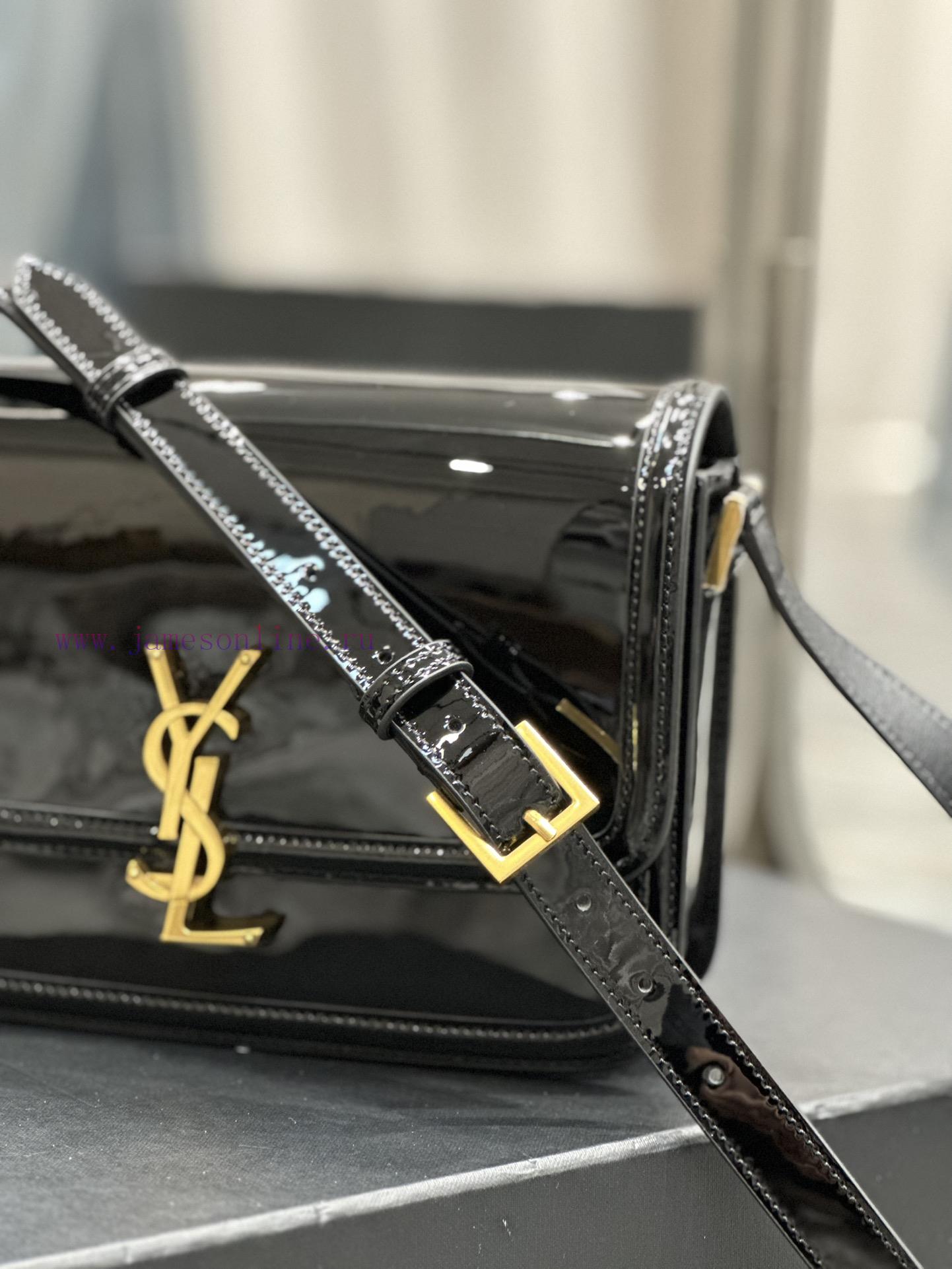 Yves Saint Laurent Bags 𝑺𝑶𝑳𝑭𝑬𝑹𝑰𝑵𝑶 𝑩𝑶𝑿 Black gold buckle patent leather_23cmMust be popular, it conquered the entire g12bsvhx - Image 6